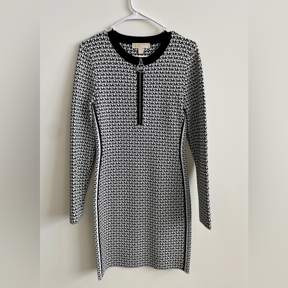 Michael Kors pattern long sleeve stretch Dress
